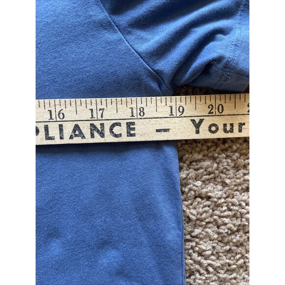 AllSaints Blue Short Sleeve Logo Chest Crew Neck Casual Tshirt Shirt Mens Medium - Picture 4 of 6